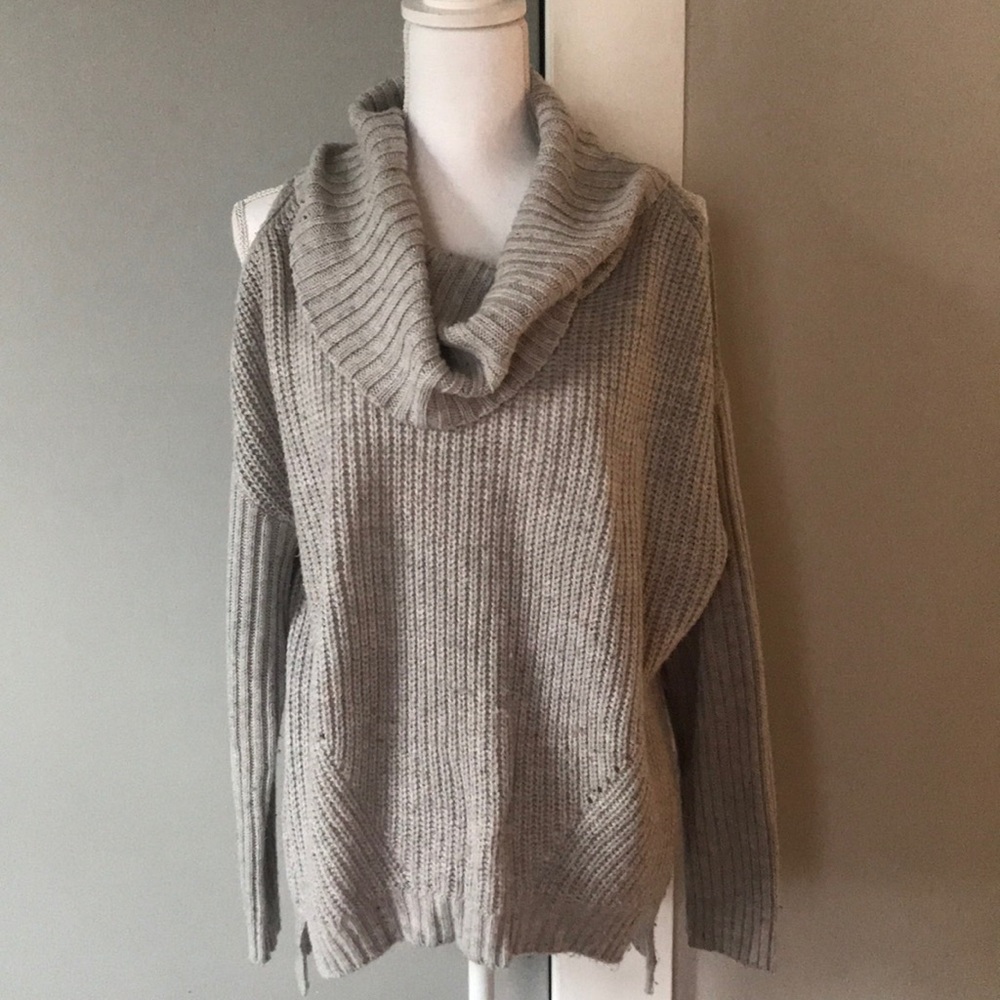 Cold Shoulder Cowl Neck Sweater!